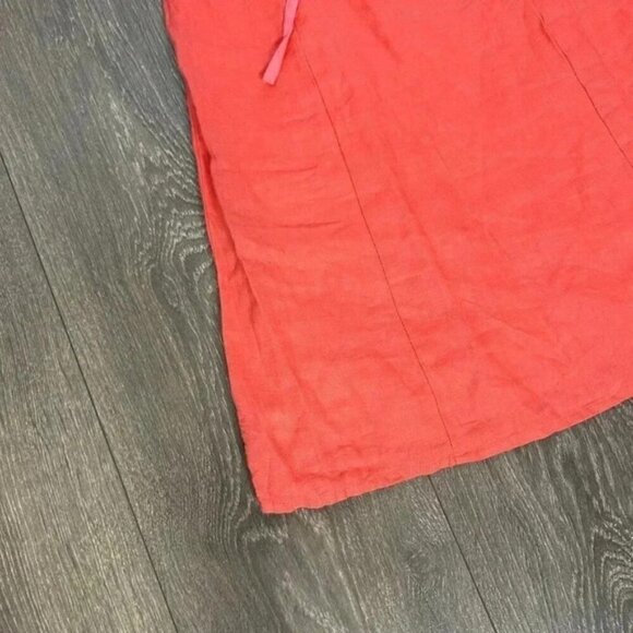 Aritzia Wilfred Stanza Mini Dress Linen Puff Sleeve Coral Pink Corset Size XXS - Picture 10 of 16